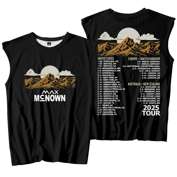 Max McNown Tour 2025 Merch Tank Tops Sleeveless Sport Vest Women Men Outdoor Sportwear