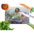 thumbnail image 2 of Caroline's Treasures Green Teal Ducks in the Water Glass Cutting Board Large, 2 of 2