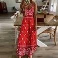 thumbnail image 4 of Red Paisley Pattern Sleeveless Dress Dresses Women Summer Women's Summer Clothing, 4 of 9
