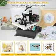 Adnoom Heat Press 12x10 with 360°Swing-Away Design, 650W Digital Shirt Press Machine with LCD Control Panel, DIY Vinyl Heat Press Sublimation Machine for T-shirts, Canvas, Bags