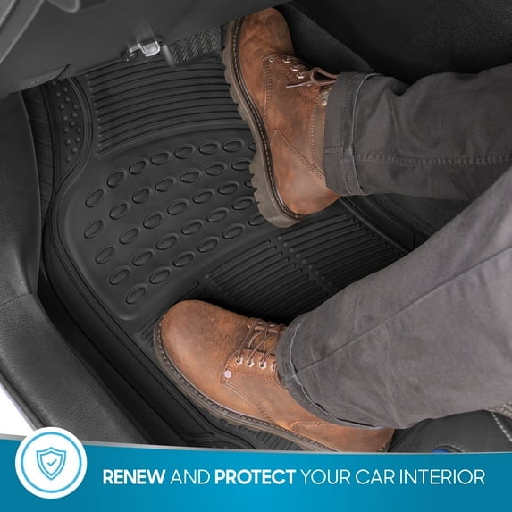Xueyu Floor Mats, 3-Piece All-Weather Car Mat with Universal Fit Design, Durable Car Floor Mats with Capture Ridges, Waterproof for Cars Trucks SUV