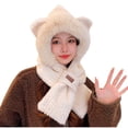thumbnail image 2 of YTCAMLO Beanie ​​Winter Scarf Earflaps Cap Warm Cozy Fleece-Lined Integrated Winter Hat Cap Cute Ear Soft Plush Thick Hat Ski Warm Hat, 2 of 3