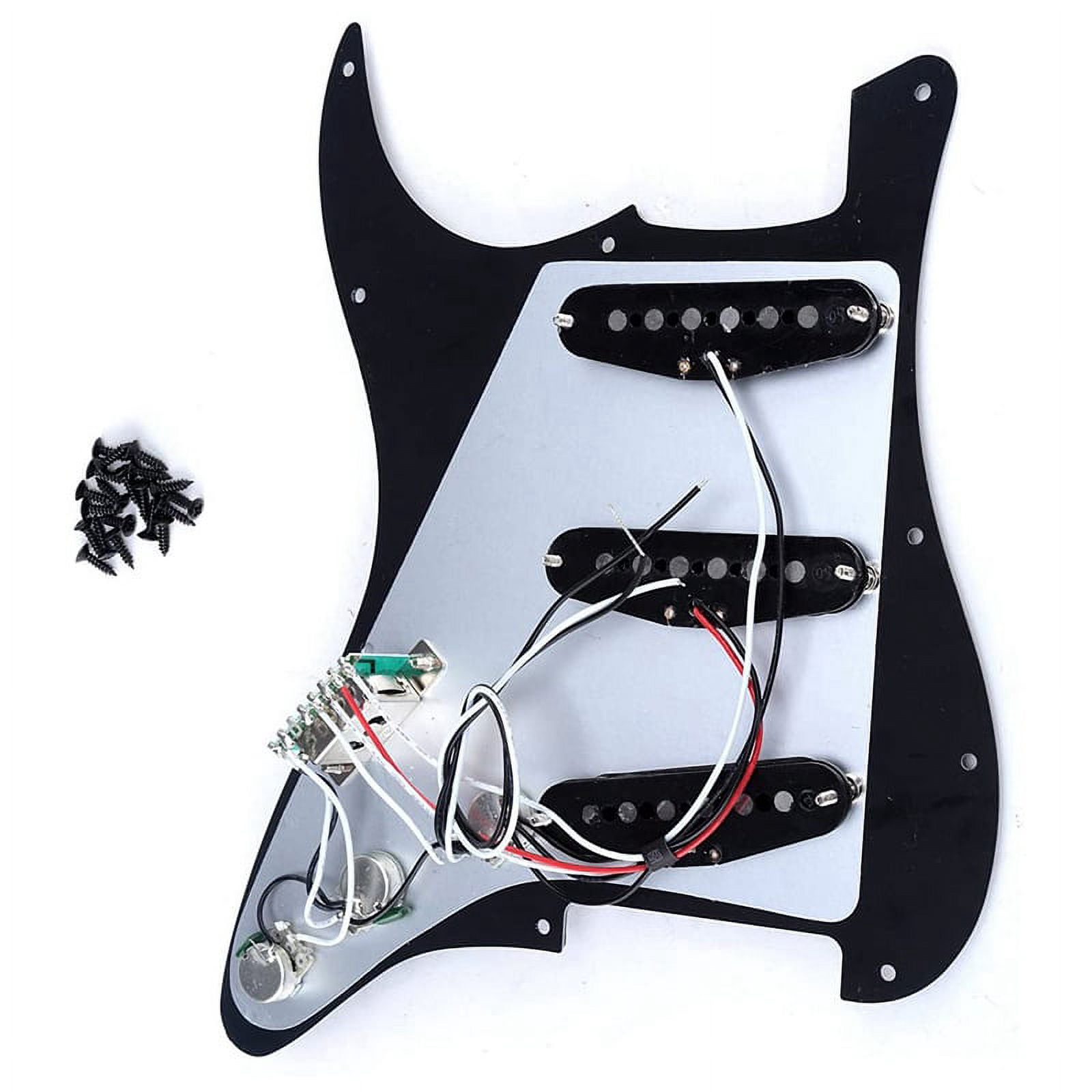 Single Coil SSS Electric Guitar Pickguard Pickup Loaded Prewired Scratch Plate 11 Holes 3Ply for ST SQ Guitar