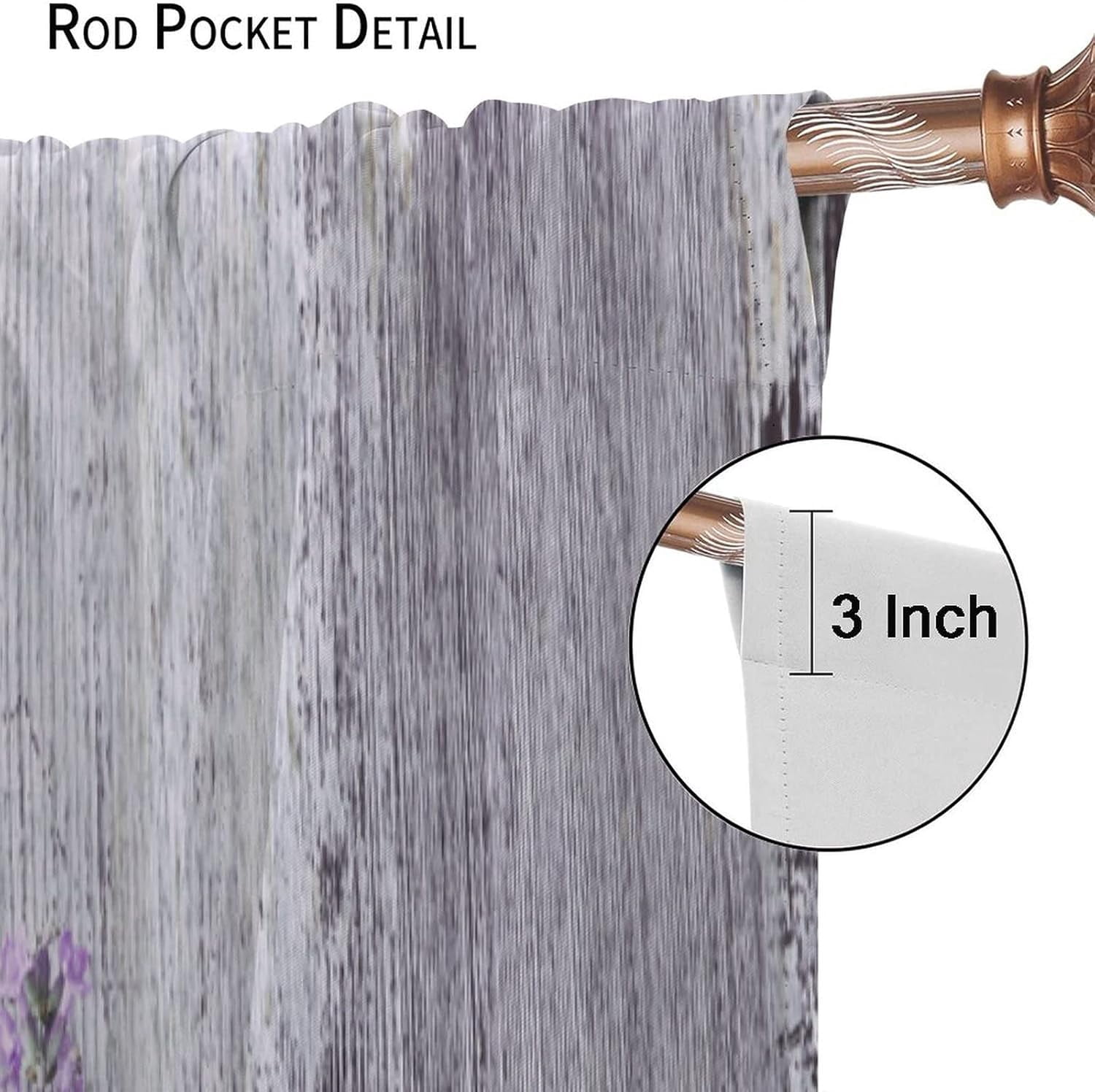 Lavender Floral Curtains, Lavender Flower Purple Window Treatments for Living Room Girls Woman Room Decor, Luxurious Elegant Purple Drapes 2 Panels, 42x54 Inch