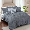 thumbnail image 2 of Mocassi Amy 12-Pieces Gray Pintuck Comforter Bedding Sets, Queen, 2 of 8