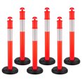 thumbnail image 1 of VEVOR 6 Packs Traffic Delineator Posts 48 in Traffic Safety Cones Fillable Base, 1 of 9
