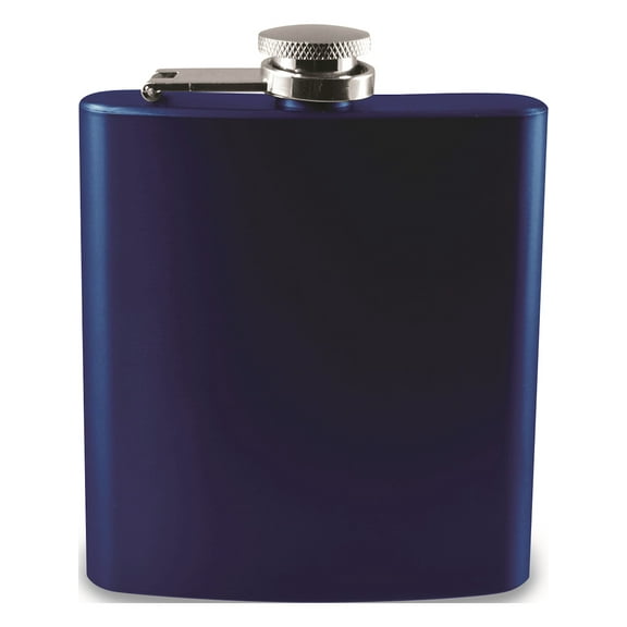 Stainless Steel Blue Engraveable 6 oz Flask (3.75x1mm)