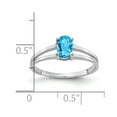 thumbnail image 2 of 14K White Gold Ring Band Gemstone Swiss Blue Topaz Oval, Size 8, 2 of 2