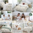 thumbnail image 5 of Christmas Golden Bedding Duvet Cover Set King Size 4 Pieces Snowflakes Bedding Set with Zipper Closure, 1 Comforter Cover 92x106 Inches 1 Flat Sheet & 2 Pillow Cases, 5 of 7