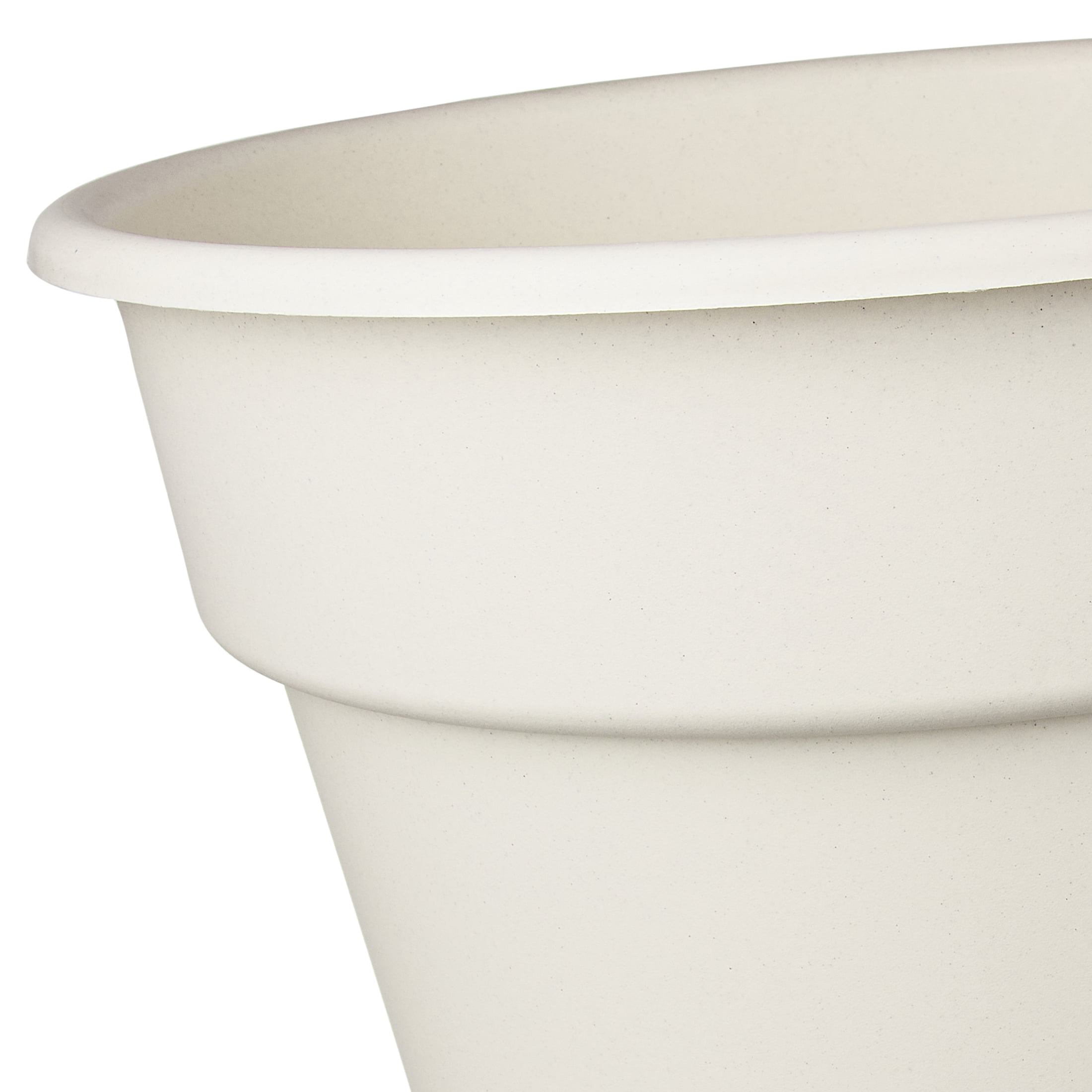 Mainstays Flint Round Resin Planter, Vanilla Dream, 14.13 in H x 18 in W x 14 in L