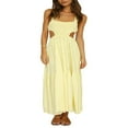 thumbnail image 1 of Robe Débardeur d'Été pour Femmes Sans Manches Col Carré Dos Croisé Longue Robe, 1 of 6