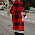thumbnail image 5 of LYXSSBYX Womens Long Sleeve Dress Hot Sale Clearance Fall Winter Women Plush Hooded Plaid Printed Long Sleeve Hoodies Pullover Zipper Coats with Pocket Sweatshirts, 5 of 7