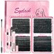thumbnail image 1 of QiveaoryDIY Kit de extensión de pestañas esponjosas, 630 piezas de pestañas gruesas en forma de D, kit de extensión de pestañas con unión de pestañas y cepillo removedor de pestañas (0.394-0.709 in, 6, 1 of 5
