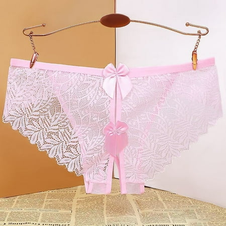 Sexy Thongs for Women Low Rise Lace Thongs Cut out Mesh Lingerie Crotchless Panty Sexy Panty for Women