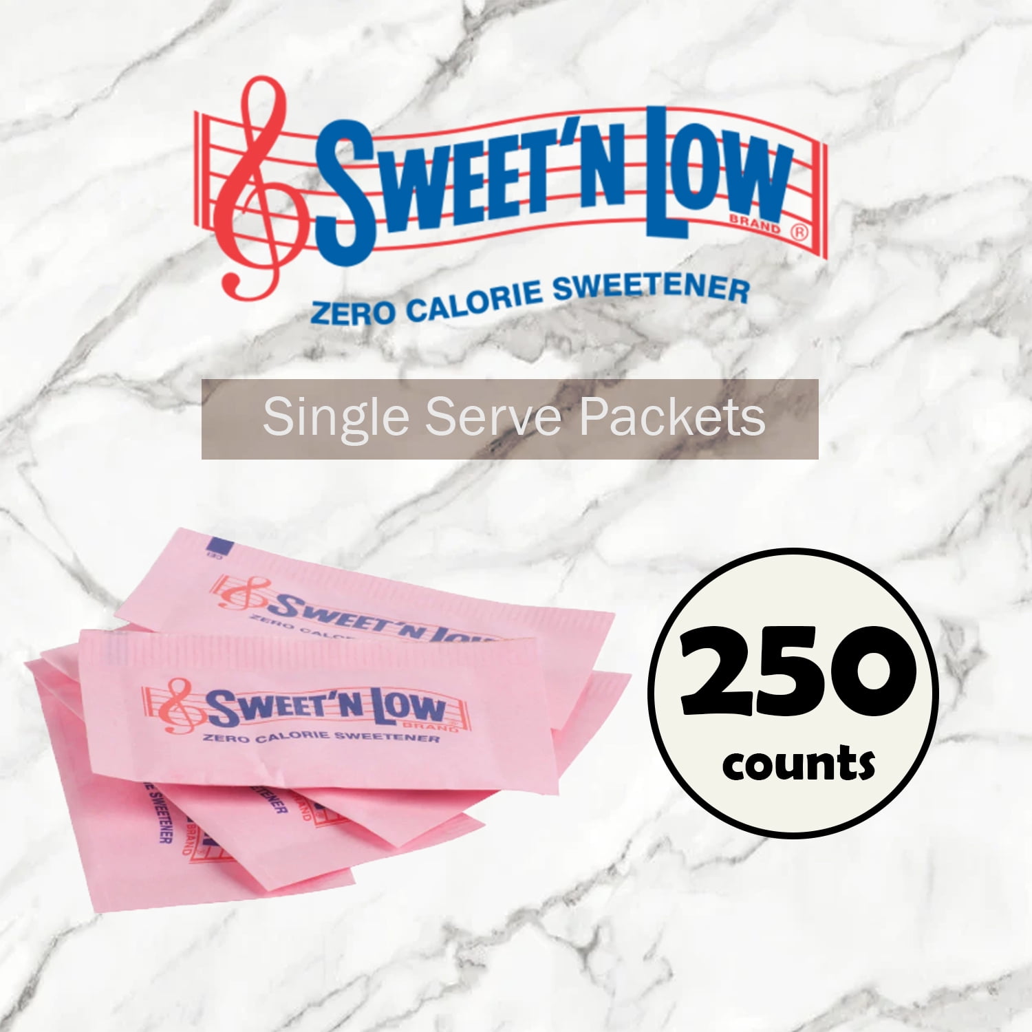 Sweet'N Low Zero Calorie Sweetener, 1g packets l Pack of 250