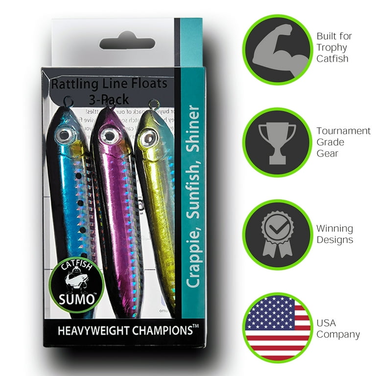 OROOTL Catfish Rattling Float Lures – 5 Pack Demon Dragon Peg Floats For Santee Rig Fishing