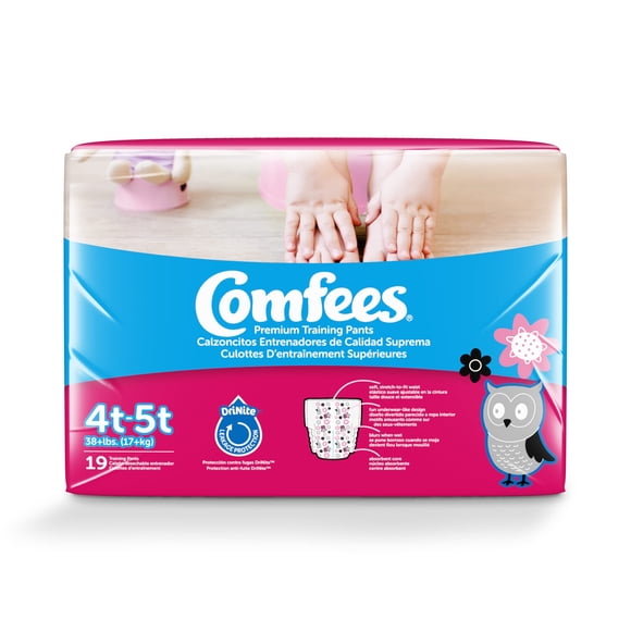 Pantalones de entrenamiento Comfees para niña, talla 4T-5T, blancos, 114 unidades