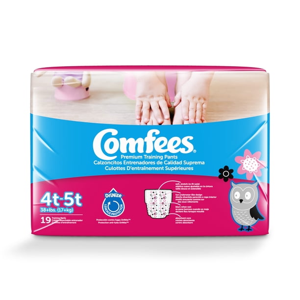 Pantalones de entrenamiento Comfees para niña, talla 4T-5T, blancos, 114 unidades