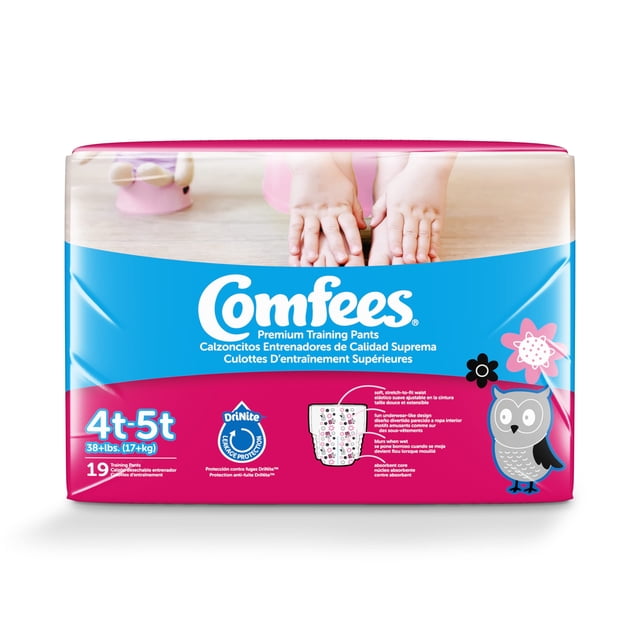 Pantalones de entrenamiento Comfees para niña, talla 4T-5T, blancos, 114 unidades