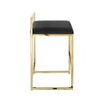 thumbnail image 6 of Inspired Home Modern Tevin Gold Base Upholstered  Counter Stool, (sets of 2), Black, 6 of 6