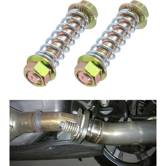 2PCS Automobile Exhaust Bolts and Springs,Car Accessories,M10-1.5x67mm Automotive Exhaust Spring Bolt and Nut Hardware Repair Replacement Kit,Suitable for Most Cars,Trucks,SUVs,Motorcycles