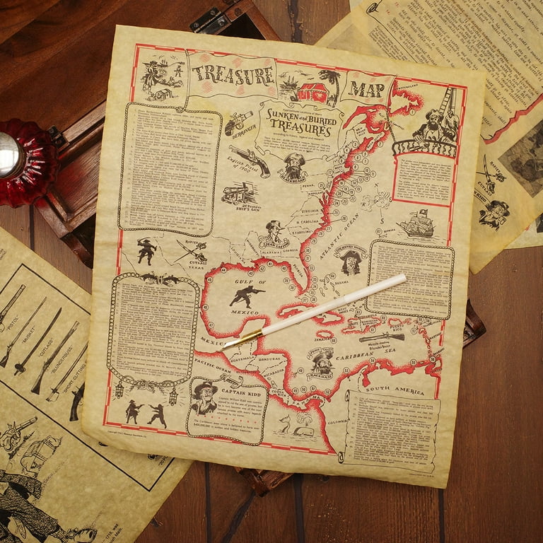 4 Pirate Wall Art Posters Treasure Chest Map Weapons Pistol Sword Gun Home Decor 4 Pirate Wall Art Posters Treasure Chest Map Weapons Pistol Sword Gun Home Decor