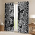 thumbnail image 2 of jejeloiu Leopard Pattern Curtains and Drapes,Gray Black Butterfly Black Out Curtains,Chic Sbling Print Curtains Pack of 2 (52x63 Each) For Girl Kids,Microfiber Bedroom Decor, 2 of 6