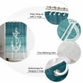 thumbnail image 5 of Small Stall Shower Curtain 36x78 Inch Narrow Half Size Nautical Anchor Teal Green Bath Curtains Bathroom Decor Coastal Ocean Ombre Striped Waterproof Fabric Shower Curtain Set with Hooks 36 Inch, 5 of 6