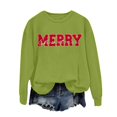 thumbnail image 4 of Chandails d'Automne pour Femmes Chic Joyeux Noël Chandails pour Femmes Joyeux et Chandail à Lettres Imprimées Chandails à Enfiler Hauts Décontractés Chandails à Col Rond, 4 of 5