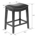 thumbnail image 3 of Homegear Faux Leather Backless Metal-Stud Bar Stools, Set of 2, Black, 3 of 4