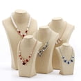 thumbnail image 4 of Necklace Display Bust Jewelry Display Stand Holder, Beige Linen , a 235×390mm, 4 of 10