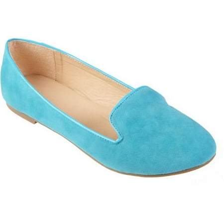 Brinley Co Women's Round Toe Sueded Ballet Flats