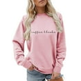 thumbnail image 2 of Coffee Book Sweatshirts for Women Long Sleeve Crewneck Letter Graphic Sweatshirt for Reading Enthusiasts Pullover Tops, 2 of 5