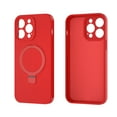 thumbnail image 2 of Ring Kickstand Case for iPhone 13 Pro Max, Liquid Silicone Magnetic Cover Compatible with MagSafe, Anti-Scratches Soft Microfiber Lining Shockproof Slim Phone Case for iPhone 13 Pro Max, Red, 2 of 8