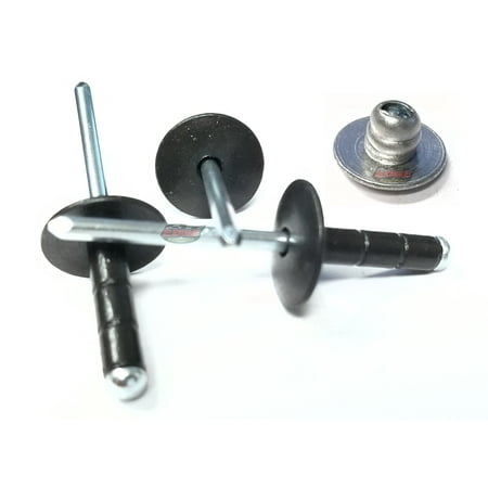 2in Steel Rivet Flat Black Finish 3/16