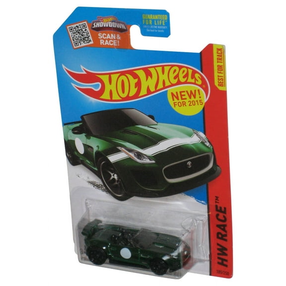 Hot Wheels HW Race (2015) Green '15 Jaguar F-Type Project 7 Toy Car 185/250