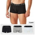 thumbnail image 2 of U-Wear Men’s Cotton Underwear Boxer Shorts 3 Pack Briefs For Men, Black/Gray/White, S, 2 of 5
