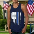 thumbnail image 4 of Caqnni 4th of July Tops for Men's Vintage American Flag Printed Tank Tops Mens USA Sleeveless Shirts US Flag Graphic Shirts Casual (Navy,3XL), 4 of 4