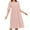 Pink, variant on Busydd Plus Size Dresses for Women S-5XL Trendy Solid Color Button Cotton Linen Dress Round Neck Short Sleeve Summer Dress Loose Comfy Casual Midi Dresses for Women with Pockets Green S