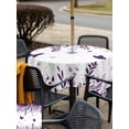 thumbnail image 5 of Outdoor Tablecloth with Umbrella Hole for Patio/Picnic/Party/Camping, Purple Spring Botanical Waterproof Table Cloth Square Cover Washable, Weeping Eucalyptus Butterfly (60"x 60"), 5 of 8