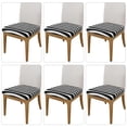 thumbnail image 2 of Gaeub Black And White Stripes Square Chair Seat Covers, Stretch Fitted Printed Chair Seat Cushion Cover for Kitchen, Office - One Size, 2 of 9