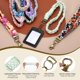 thumbnail image 3 of Lanyard de scrunchie para profesores, lanyards elásticos para profesores, soporte de identificación retráctil con clips para mujeres, cuadros verdes claros y blancos, 3 of 7