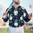 thumbnail image 6 of Daiia Gnome and Snowflakes Mens Baseball Jersey Button Down Shirts Short Sleeve Sports Uniforms-Small, 6 of 9