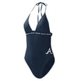 thumbnail image 2 of Women's G-III 4Her by Carl Banks Navy Atlanta Braves Full Count One-Piece Swimsuit, 2 of 3