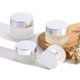 thumbnail image 2 of Frascos cosméticos vacíos recargables de vidrio transparente esmerilado, 3 uds., 20ml/0,7 oz, con tapa plateada y revestimiento, cajas de loción y crema Facial, 2 of 5