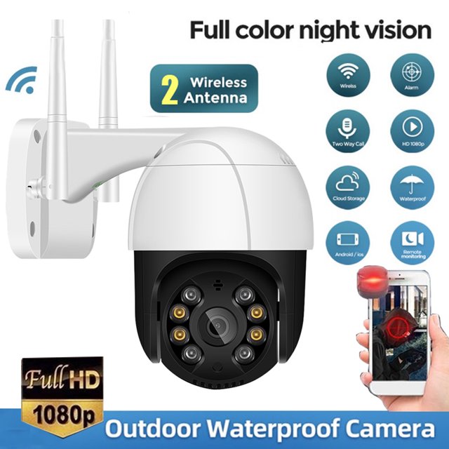 Worallymy Colorido Visión Nocturna Seguridad Exterior Impermeable 1080P 4X Zoom Digital Cámara IP, Domo de Alta Velocidad Inalámbrico Hogar Wifi CCTV IR Exterior NetCam Worallymy JD735906091