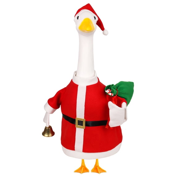 YIBAGA Christmas Goose Outfits Santa Claus Costume Porch Goose Clothes, Christmas Indoor Outdoor Decor