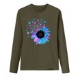 thumbnail image 3 of CEHVOM T-shirt Décontracté pour Femme à Imprimé, Col Rond, Manches Longues, Coupe Ample, 3 of 3