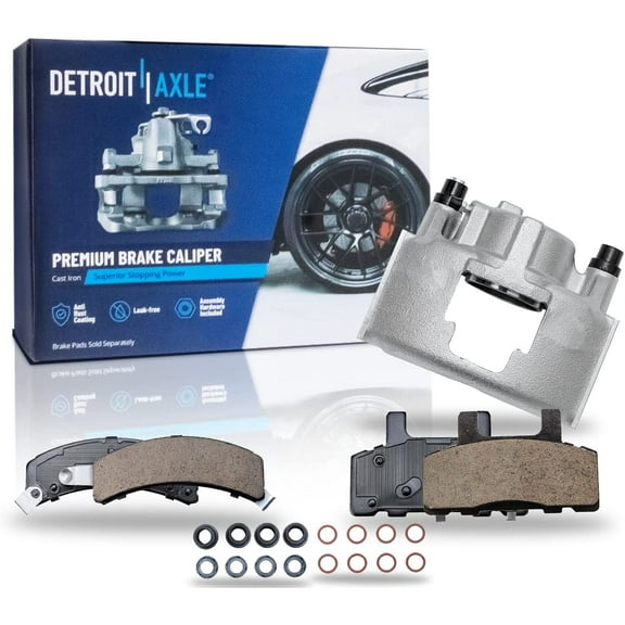 Detroit Axle - Front Left Brake Caliper Brake Pads Replacement for Express Savana 1500 2500 Tahoe Astro Yukon Safari Escalade - 3pc Set Fits select: 1994-1999 DODGE RAM 1500