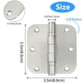 thumbnail image 3 of Stainless Steel Door Hinges 3.5''X 3.5'' Ball Bearing Hinges Commercial Grade Heavy Duty Hinges with 5/8 Inch Radius Corners, Door Interior Metal Hardwares, 3 Pack, 3 of 5